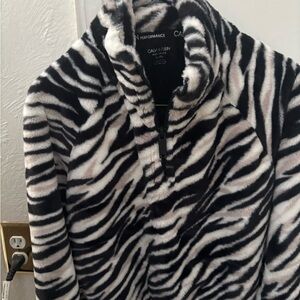Calvin Klein Monochrome Zebra Print Fleece Pullover